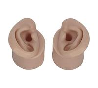 MAMJENNI Modèle professionnel de pratique du perçage d'oreille, oreille en silicone flexible pour artistes débutants, conception à long canal pour l'affichage et la formation, (Teint foncé)