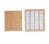 MAMJENNI Plateau de mélange d'aquarelle en bois de bambou, Palette de 24 puits avec couvercle pour voyage