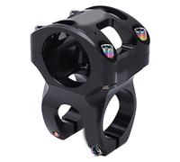 MAMJENNI Potence de vélo en aluminium, courte longueur, élévation de 0 degré, usinée CNC, anodisée, pour VTT, BMX, vélos de route, légère, durable, conception creuse, verrouillage (Noir (vis