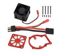 MAMJENNI pour camion luge 1/8 4WD, ventilateur de refroidissement en alliage d'aluminium à haute vitesse 21 000 tr/min, pour dissipateur thermique de moteur de voiture RC, tension (Rouge)