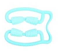 MAMJENNI Rouleau de massage des tissus profonds, pour la récupération musculaire, rouleaux à quatre directions, 398 bosses de blé, poignée à rayures, outil de massage corporel léger et portable (bleu)