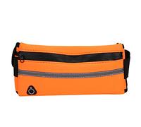 MAMJENNI Sac de guidon de moto, grand compartiment principal pour téléphones, plusieurs poches pour le rangement, bande réfléchissante pour la sécurité, matériau en nylon durable, (Orange)