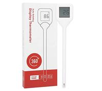 MAMJENNI Thermomètre alimentaire pour cuisine, thermomètre de cuisson numérique de haute précision avec écran rotatif à 360°, lecture instantanée, dos magnétique, sonde en acier (Blanche)