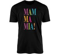 Mamma Mia Gnonelitter Letters T-Shirt Tee Top - Classic Black White Musical Theatre Movie Film Cinema Concert Music Here We Go Again Sing Along Gift Present Manches Courtes(Large)