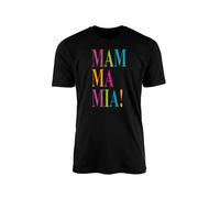 Mamma Mia T-shirt avec lettres pailletées Noir et blanc, Black Prime., S