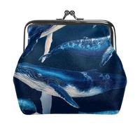 Mammifères Marins avec Baleines (1) Porte-Monnaie à Fermoir Baiser Pochette à Bijoux Vintage