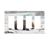 Mammoth Couvercle de prise murale 4 interrupteurs cachés - Plaque frontale en thermoplastique - Décoration de prise de courant - Dimensions : 21 x 12 cm