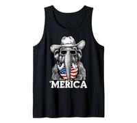 Mammoth Ice Age Drapeau Américain Bandana Lunettes de Soleil Chapeau Cowboy Débardeur