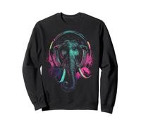 Mammoth Mythical Motif Fantasy Musique Casque Mammouth Sweatshirt