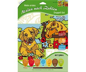 Mammut 102001 - Mon Premier Peinture par numéros - Chien et Cheval, env. 20 x 25,5 cm