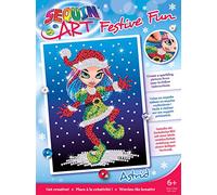 MAMMUT 8011928 Sequin Art Sequin Tableau à sequins Elfe Astrid Plaque d'emboîtement Kit complet avec cadre en polystyrène Exemple d'image Paillettes Marqueurs Instructions Kit de bricolage pour