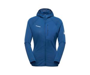 Mammut Notre couche intermédiaire à capuche la plus légère Aenergy Light ML Hooded Jacket Women Bleu L
