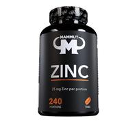 Mammut Nutrition Zinc Comprimés 25 mg 240 unités - zinc gluconate organique, complément alimentaire, soutien immunitaire, peau normale, prise quotidienne simple