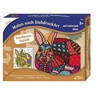 Mammut Spiel & Geschenk- Peinture sérigraphiée Type Lapin avec pochoirs, 159004, coloré, 20 x 20 cm
