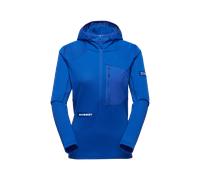 Mammut Sweat à capuche d’alpinisme polyvalent à séchage rapide Eiger Nordwand Advanced FL Half Zip Hoodie Women Bleu M