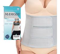 MAMODY Ceinture abdominale post-partum pour l'accouchement naturel et césarienne, enveloppement de compression réglable, ceinture de soutien abdominal (gris, grand)