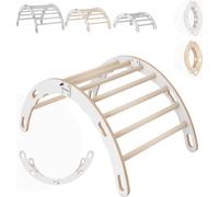 MAMOI® Arche d'escalade, triangle d'escalade, bébé grimper, bascule arc-en-ciel en bois, arche en bois pour enfants, structure d'escalade indoor à partir de 1/2/3 ans