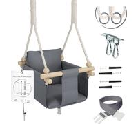 MAMOI® balançoire bébé, balançoire bébé intérieur et extérieur, balançoire enfant en bois, balançoire en bois pour enfants, balançoire pour cadre de porte, balançoire de porte, swing, balançoire pour
