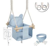MAMOI® Balancoire Interieur pour Bebe et Enfants, Siege balançoire en Bois et en Coton pour bébé, Balansoire pour Enfant, Balancelle scandinave, Baby Swing