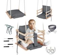 MAMOI® Balançoire bébé, balançoire intérieure et extérieure, balançoire en bois pour bébé et enfants, balançoire pour enfants, balançoires en bois, balançoire pour jeunes enfants pour chambre d'enfant