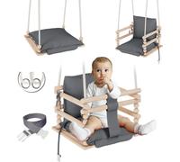 MAMOI® Balançoire bébé, balançoire intérieure et extérieure, balançoire en bois pour bébé et enfants, balançoire pour enfants, balançoires en bois, balançoire pour jeunes enfants pour chambre d'enfant