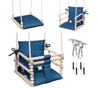 MAMOI Balançoire enfant 3 en 1 avec ceinture de sécurité, hauteur réglable, balançoire pour la maison, structure stable, montage facile, balançoire intérieure pour enfants