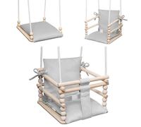MAMOI Balançoire enfant 3 en 1 avec ceinture de sécurité, hauteur réglable, balançoire pour la maison, structure stable, montage facile, balançoire intérieure pour enfants