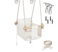 MAMOI® Balancoire Interieur pour Bebe et Enfants, Siege balançoire en Bois et en Coton pour bébé, Balansoire pour Enfant, Balancelle scandinave, Baby Swing