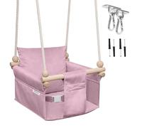 MAMOI Balançoire pour enfants avec ceinture de sécurité, hauteur réglable 150-190 cm, balançoire pour la maison, construction stable, siège en velours, montage facile, balançoire intérieure