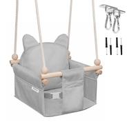 MAMOI Balançoire pour enfants avec ceinture de sécurité, hauteur réglable 150-190 cm, balançoire pour la maison, construction stable, siège en velours, montage facile