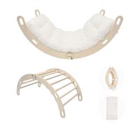 MAMOI® Climbing triangle | Structure d'escalade en bois pour enfants | Balançoire en bois avec coussin | Balançoire d'intérieur pour enfants