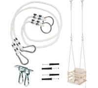 MAMOI® corde à bascule 100 kg | 2 x rallonge de corde avec mousqueton en métal | corde naturelle avec mousqueton | 100% ECO | fabriqué en UE