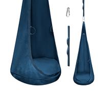 MAMOI® fauteuil cocon suspendu en tissu velvet avec coussin et sangle d’extensio