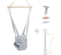 MAMOI® hopser de porte bébé à partir de 6 mois gris clair, Hopser baby jumper bouncer, balançoire bébé pour cadre de porte, balançoire indoor, balançoire de porte, sauteur, balançoire enfant, hopser d