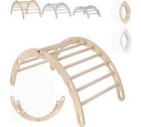 MAMOI® Maxi arc à grimper, triangle d'escalade, escalade bébé, balançoire arc-en-ciel en bois, arc en bois pour enfants, structure d'escalade indoor à partir de 1/2/3 ans