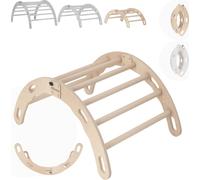 MAMOI® Mini arche d'escalade, triangle d'escalade, escalade bébé, bascule arc-en-ciel en bois, arche en bois pour enfants, structure d'escalade indoor à partir de 1/2/3 ans