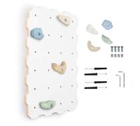 MAMOI® Mur d’Escalade en Bois pour l’intérieur avec 4 Prises d’Escalade, Module d’Escalade Blanc, Ensemble d’Escalade Domestique, Mur d’Escalade à Monter soi-même