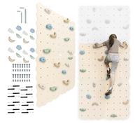 MAMOI® Mur d’Escalade en Bois pour Une Utilisation intérieure avec 16 Prises d’Escalade | Ensemble d’Escalade avec Panneaux et Prises | Panneau en Bois Multicouche