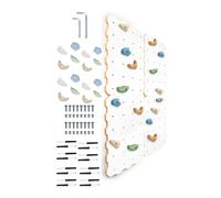 MAMOI® Mur d’Escalade intérieur avec Prises, 4 modules, Mur d’Escalade Moderne pour Chambre, Panneau en Bois Blanc, kit d’Escalade à Monter