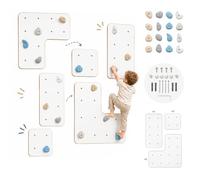 MAMOI® Mur d'escalade d'intérieur avec poignées, Mur d'escalade Moderne pour la Chambre, Plaque en Bois Blanc, kit d'escalade à Monter