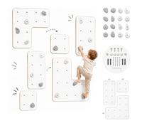 MAMOI® Mur d'escalade d'intérieur avec poignées, Mur d'escalade Moderne pour la Chambre, Plaque en Bois Blanc, kit d'escalade à Monter