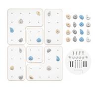 MAMOI® Mur d'escalade d'intérieur avec poignées, Mur d'escalade Moderne pour la Chambre, Plaque en Bois Blanc, kit d'escalade à Monter