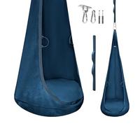 MAMOI Samtkokon - Fauteuil Suspendu d'intérieur avec Coussin Doux, siège Suspendu élégant avec poignées, Velours de qualité supérieure, Construction Robuste avec élément de Suspension