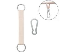 MAMOI Sangle de fixation pour anneaux de gymnastique 1 pièce, sangle avec mousqueton et anneaux métalliques, accessoire pour mur d’escalade, crochet