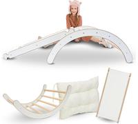 MAMOI® Structure à grimper Indoor 3 en 1 SET. Arche à grimper Montessori avec coussin, aire de jeux intérieure 1-3 ans et toboggan pour enfants.