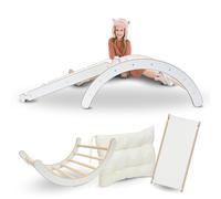 MAMOI® Structure à Grimper Indoor 3 en 1 Set. Arche à Grimper Montessori avec Coussin, Aire de Jeux intérieure 1-3 Ans et Toboggan pour Enfants.