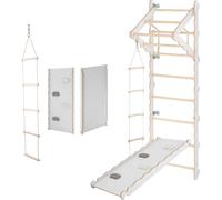MAMOI® Structure à grimper Indoor, espalier pour chambre d'enfant, anneaux de gymnastique pour enfants pour grimper, mur d'escalade et jeux, équipement de gymnastique avec barre de traction