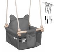 MAMOIBalançoire avec Ceinture de sécurité, Hauteur réglable 150-190 cm, Construction Stable, siège en Velours, Montage Facile, balançoire intérieure