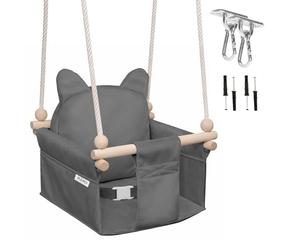 MAMOIBalançoire avec Ceinture de sécurité, Hauteur réglable 150-190 cm, Construction Stable, siège en Velours, Montage Facile, balançoire intérieure