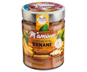 M'AMOUR - Confiture de Banane Extra 50% de Fruits - le pot de 325g - Le Lot De 4